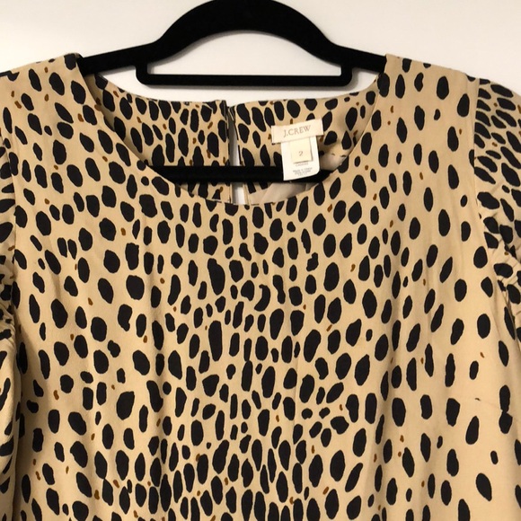 J Crew Leopard Dress 3/4 length sleeves - Picture 3 of 3
